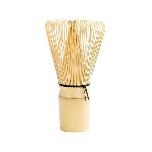 Traditional Japanese bamboo matcha whisk (chasen) for preparing and whisking matcha tea.