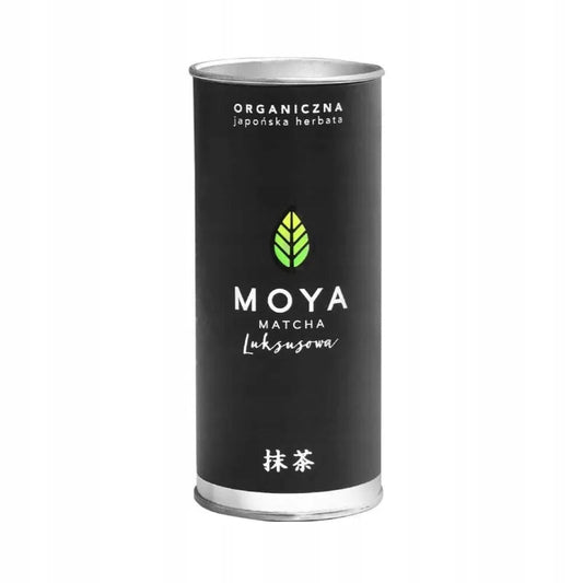 Moya premium organic ceremonial matcha green tea in a 30 g package.