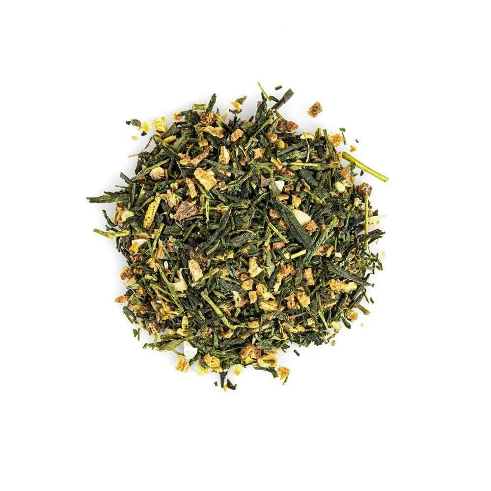 Moya organic Japanese yuzu green tea without a bag package.