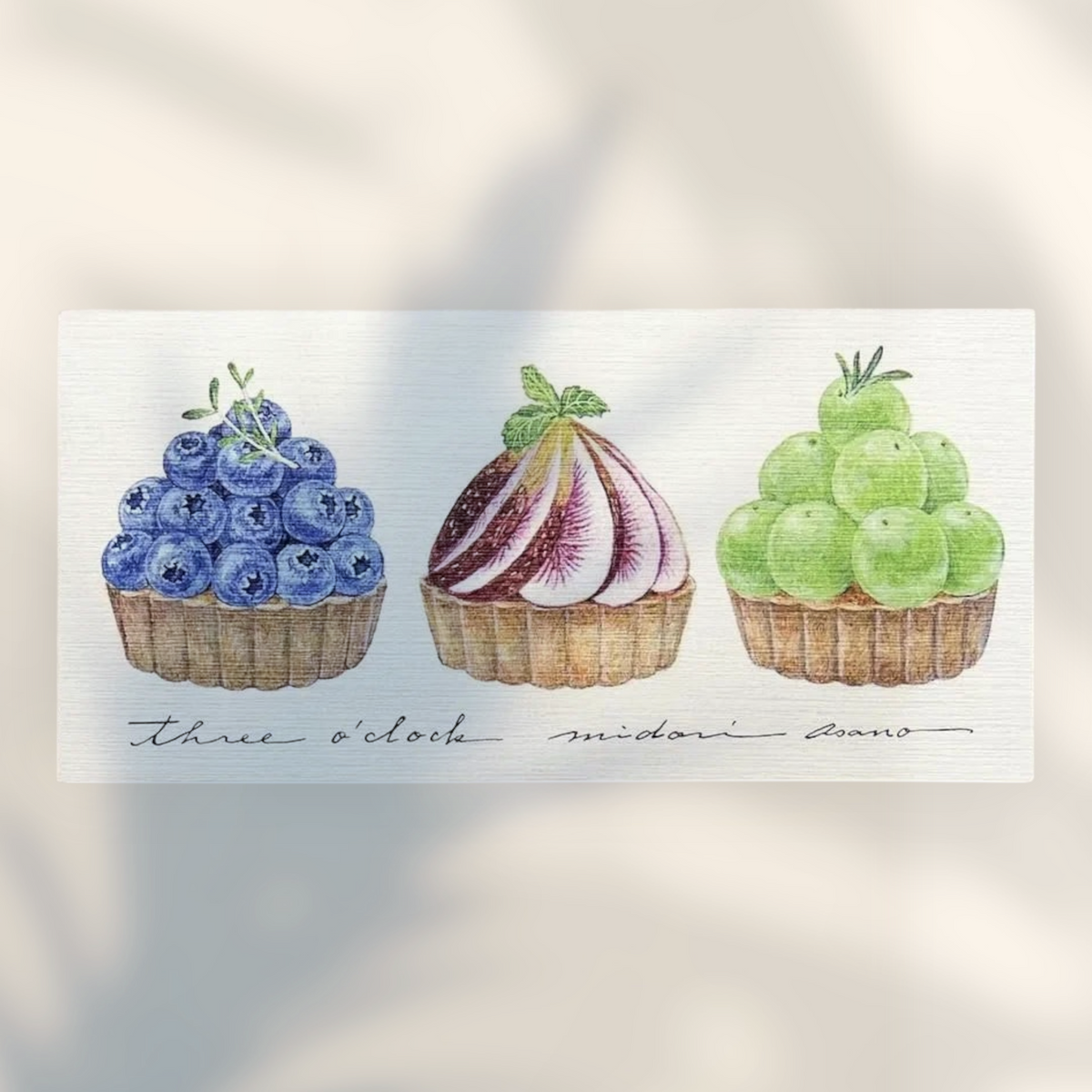 Eira Haul Japanese Mino washi writing paper featuring Midori Asano fruit tart illustrations for afternoon tea