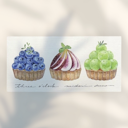 Eira Haul Japanese Mino washi writing paper featuring Midori Asano fruit tart illustrations for afternoon tea